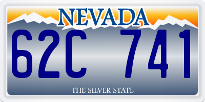 NV license plate 62C741