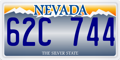 NV license plate 62C744