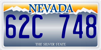 NV license plate 62C748