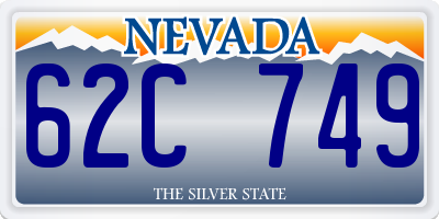 NV license plate 62C749