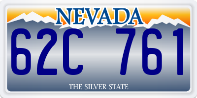 NV license plate 62C761