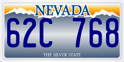 NV license plate 62C768