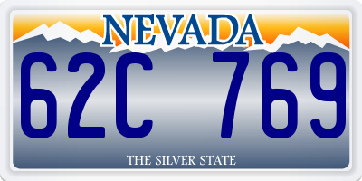 NV license plate 62C769