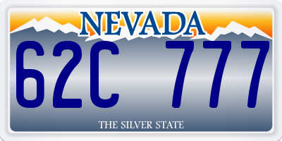 NV license plate 62C777