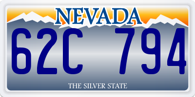 NV license plate 62C794