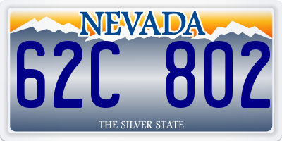 NV license plate 62C802