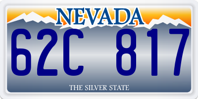 NV license plate 62C817