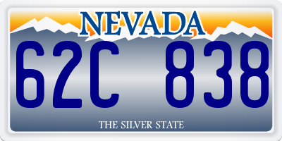 NV license plate 62C838