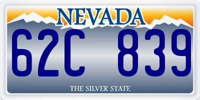 NV license plate 62C839