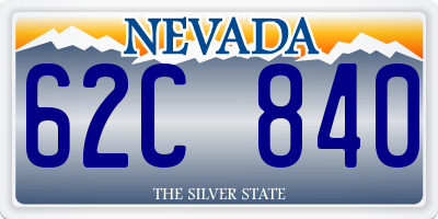 NV license plate 62C840