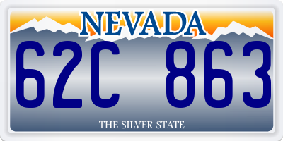 NV license plate 62C863