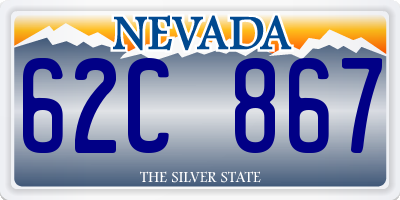 NV license plate 62C867