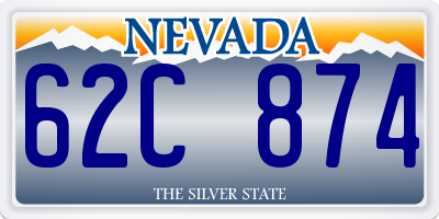 NV license plate 62C874