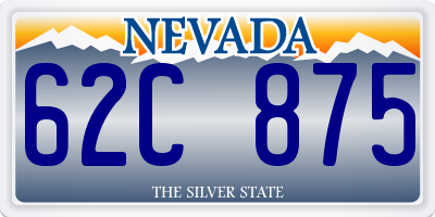 NV license plate 62C875