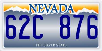 NV license plate 62C876