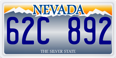 NV license plate 62C892