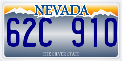 NV license plate 62C910