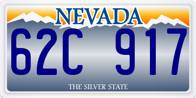 NV license plate 62C917