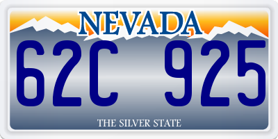 NV license plate 62C925