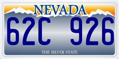 NV license plate 62C926