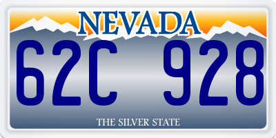 NV license plate 62C928