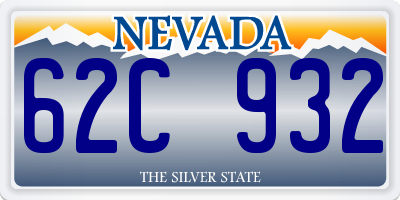 NV license plate 62C932