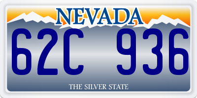 NV license plate 62C936