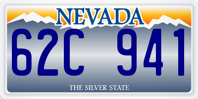 NV license plate 62C941
