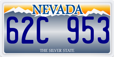 NV license plate 62C953