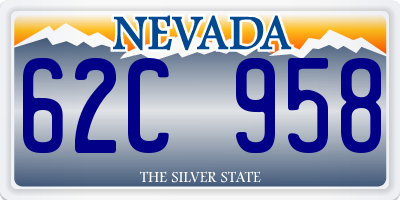 NV license plate 62C958