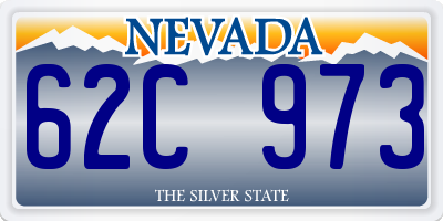 NV license plate 62C973