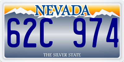NV license plate 62C974