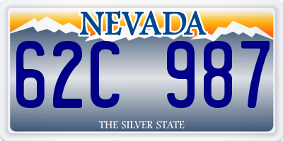 NV license plate 62C987