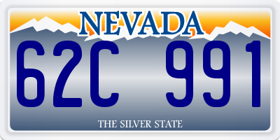 NV license plate 62C991