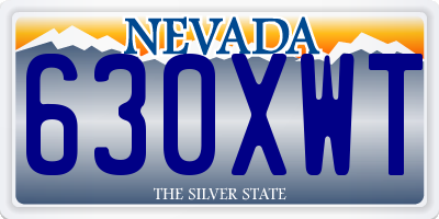 NV license plate 630XWT