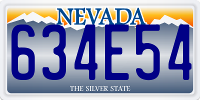 NV license plate 634E54