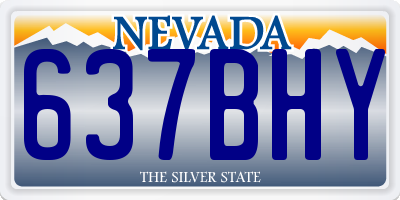 NV license plate 637BHY