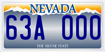 NV license plate 63A000