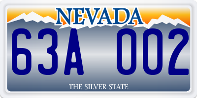 NV license plate 63A002