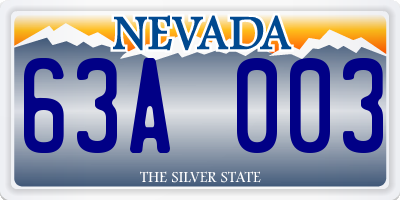 NV license plate 63A003