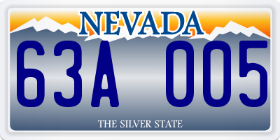 NV license plate 63A005