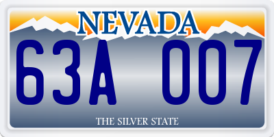 NV license plate 63A007