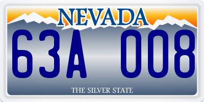 NV license plate 63A008