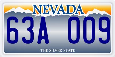 NV license plate 63A009
