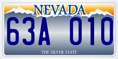 NV license plate 63A010