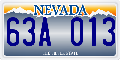 NV license plate 63A013