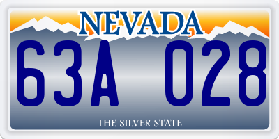 NV license plate 63A028