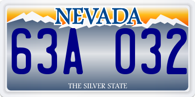 NV license plate 63A032