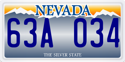 NV license plate 63A034