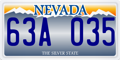 NV license plate 63A035